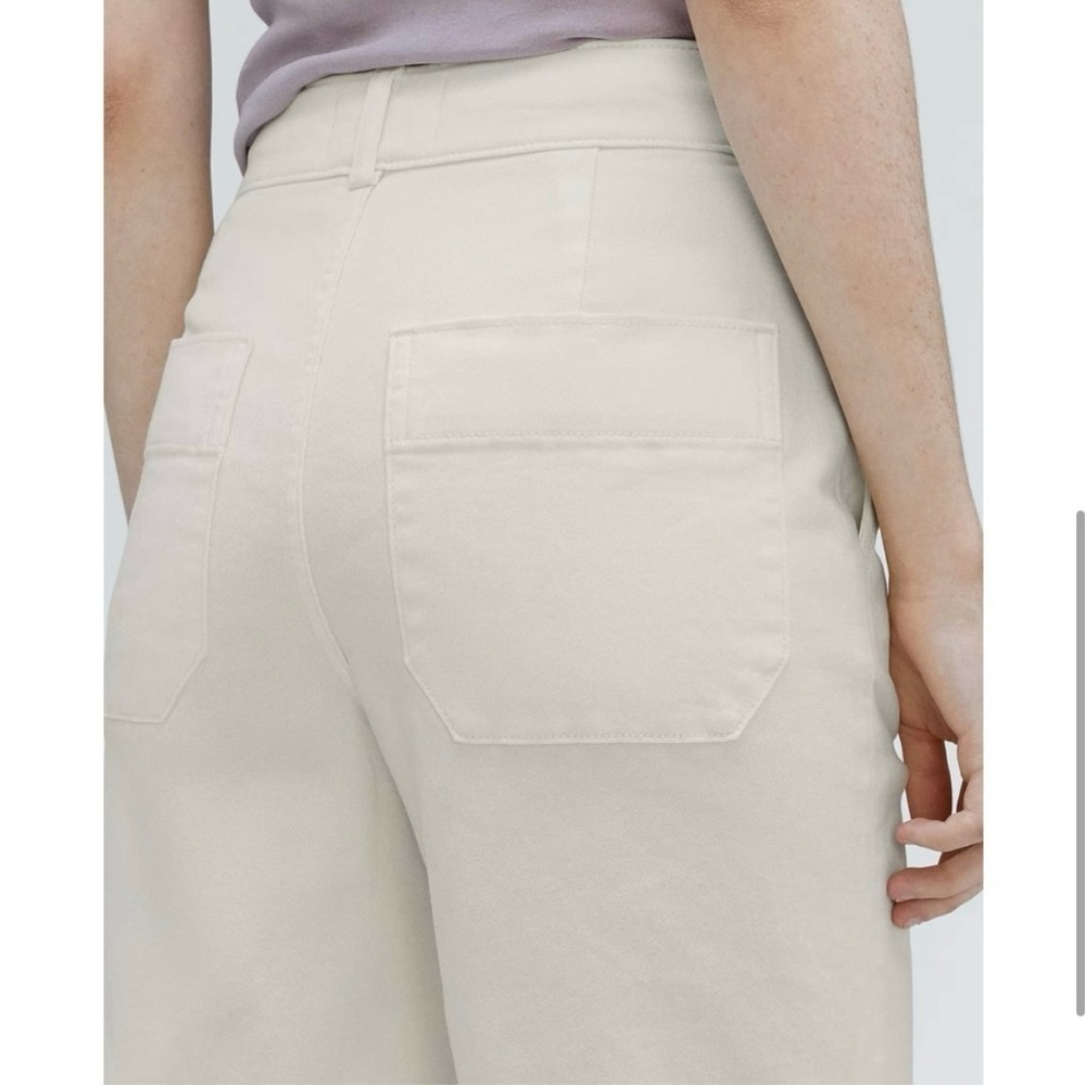 NWT Everlane Organic Cotton Wide Leg Cropped Pant Bone White 2 - Picture 4 of 16